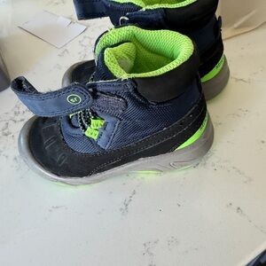 Stride Rite Navy and Lime Baby Walkers